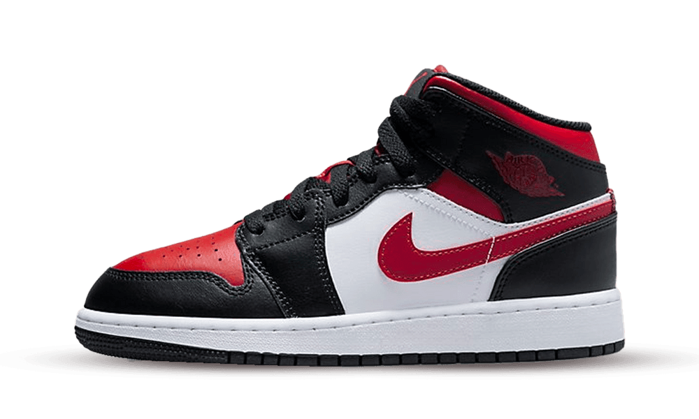 Jordan 1 Mid Alternate ''Bred Toe (GS)'' Jordan 1 Mid Alternate ''Bred Toe (GS)''
